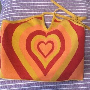 Debut Colorful Heart Halter Top